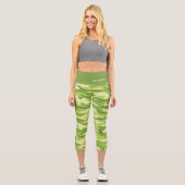 Leggings Capri Nom personnalisé Motif de camouflage vert (Recto)