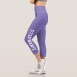 Leggings Capri Nom personnalisé Purple personnalisé<br><div class="desc">Ajoutez une touche personnelle à votre garde-robe de remise en forme avec ces leggings capri violets personnalisés, portant votre nom le long de la jambe. Parfaits pour les séances d'entraînement, le yoga ou les sorties décontractées, ces leggings offrent confort et style pour un look sportif unique. Fabriqués en tissu de...</div>