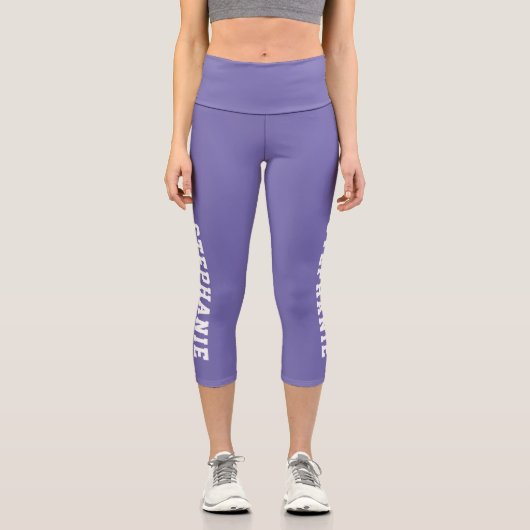 Leggings Capri Nom personnalisé Purple personnalisé (Recto)