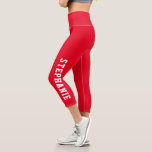 Leggings Capri Nom personnalisé Rouge personnalisé<br><div class="desc">Étendez-vous dans le style avec ces leggings capris rouges personnalisés, personnalisés avec votre nom le long de la jambe. Parfaites pour les exercices, le yoga ou l'usure décontractée, ces leggings allient confort et audace pour un énoncé de port actif unique. Fabriquées en tissu de haute qualité pour un ajustement flatteur,...</div>