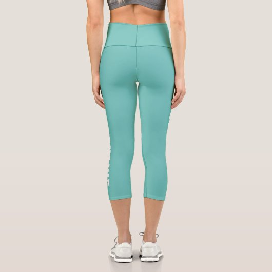 Leggings Capri Nom personnalisé Turquoise personnalisé (Verso)
