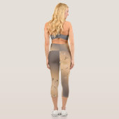 Leggings Capri Notes musicales dans la lune Brun doré (Verso)
