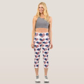 Leggings Capri Nous Le Peuple Le Coeur Du Drapeau Américain (Recto)