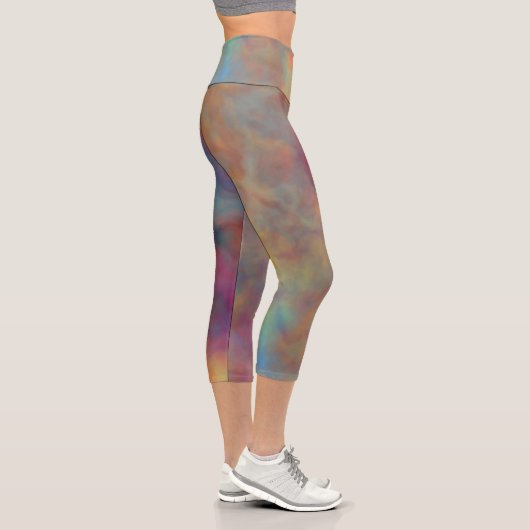 Leggings Capri Nuages de marbre coloré (Droite)