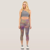 Leggings Capri Nuages de marbre coloré (Recto)