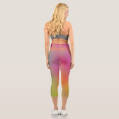 Leggings Capri Nuages de marbre rose et vert (Verso)