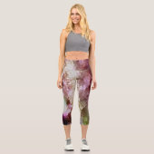 Leggings Capri Nuages fractés de framboise (Recto)