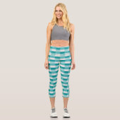Leggings Capri Nuances de sarcelle avec des blocs de couleur gris (Recto)