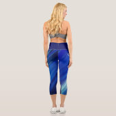 Leggings Capri Nuances de traits bleus avec nom (Verso)