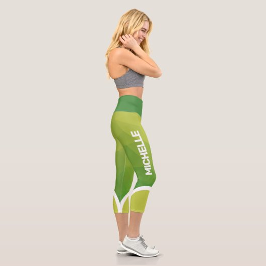 Leggings Capri Nuances de vert avec nom moderne (Droite)