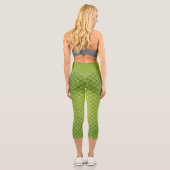 Leggings Capri Nuances modernes de fleurs vertes (Verso)