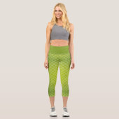 Leggings Capri Nuances modernes de fleurs vertes (Recto)