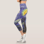 Leggings Capri Nuit étoilée par Vincent van Gogh<br><div class="desc">Starry Night by Vincent van Gogh est un post impressionnisme d'art vintage paysage de paysages avec vue sur Saint Rémy, France depuis l'asile de van Gogh. Le ciel nocturne tourbillonne de nuages avec une lune brillante et des étoiles brillantes au-dessus du village pittoresque. Starry Night est probablement le tableau le...</div>