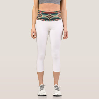 LEGGINGS CAPRI “OAXACA BAND/BLANC” PATRIMOINE HISPANIQUE