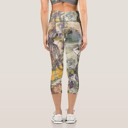 Leggings Capri Octopus Beach Antique Côte Steampunk (Verso)