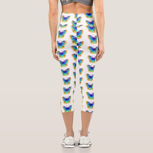 Leggings Capri Oeil de paon arc-en-ciel (Verso)