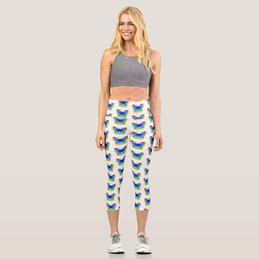 Leggings Capri Oeil de paon arc-en-ciel (Recto)
