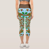 Leggings Capri Oeuvre de Cute Owl Mandala (Verso)