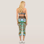 Leggings Capri Oeuvre de Cute Owl Mandala (Verso)