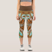 Leggings Capri Oeuvre de Cute Owl Mandala (Recto)