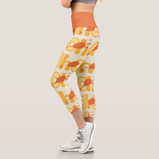 Leggings Capri Oh, les endroits où tu iras | Motif de texte orang (Gauche)