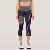 Leggings Capri OM Mandala sur Agate de marbre Personnalisé (Recto)