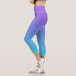 Leggings Capri Ombre bleu violet Turquoise<br><div class="desc">Pour elle,  les jambières turquoises bleues et violettes foncées capri.</div>