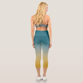 Leggings Capri Ombre Chic En Gris Turquoise Et Moutard (Verso)