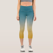 Leggings Capri Ombre Chic En Gris Turquoise Et Moutard (Recto)