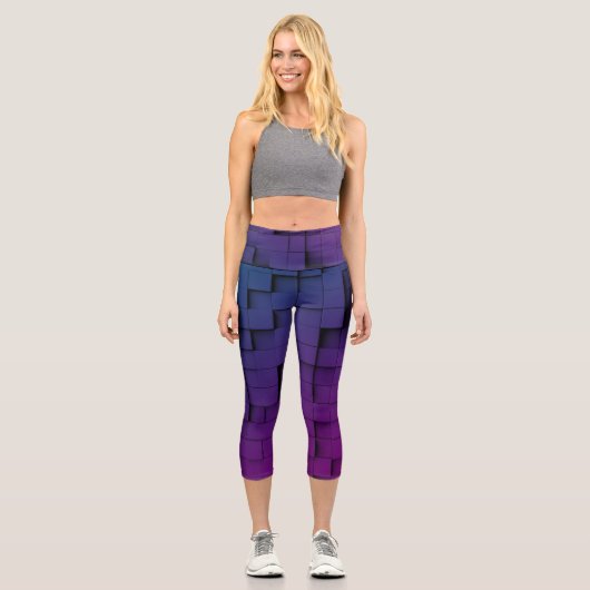 Leggings Capri Ombre foncée géométrique Abstraite (Recto)