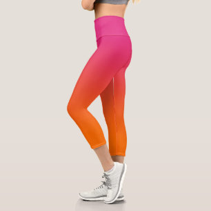 Leggings Capri Ombre rose et orange