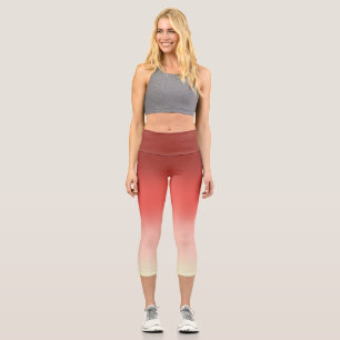 Leggings Capri Ombre rouge et rose