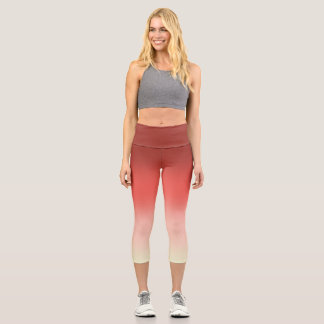 Leggings Capri Ombre rouge et rose