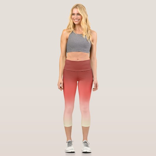 Leggings Capri Ombre rouge et rose (Recto)