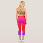 Leggings Capri Ombre rouge violet magenta Festive (Verso)