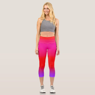 Leggings Capri Ombre rouge violet magenta Festive