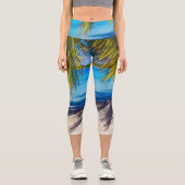 Leggings Capri Ombres sur la plage (Recto)