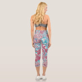 Leggings Capri Ondes rouges et bleues (Verso)