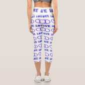 Leggings Capri One Love art motif bleu touche pourpre (Verso)