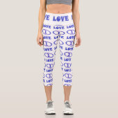 Leggings Capri One Love art motif bleu touche pourpre (Recto)