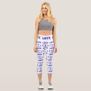Leggings Capri One Love art motif bleu touche pourpre