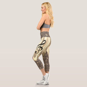 Leggings Capri Onglet de guitare de notes musicales personnalisée