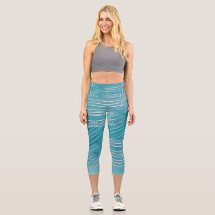 Leggings Capri Opal Turquoise blanc