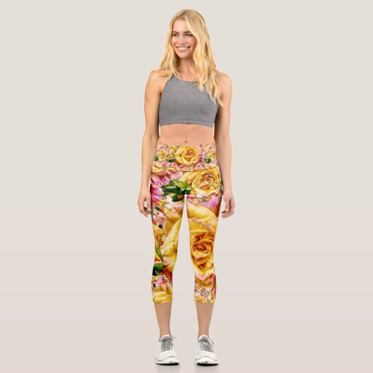 Leggings Capri Opulence Rose Dorée Groovy : (Recto)