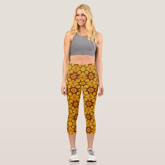 Leggings Capri Or Abstrait Et Design Orange (Recto)