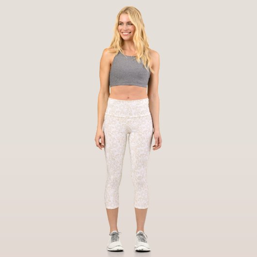 Leggings Capri Or Abstrait sur pattes blanches (Recto)