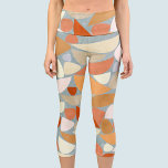 Leggings Capri Orange Abstrait<br><div class="desc">Art géométrique moderne Abstrait en rose vif,  teracotta orange et bleu oeuf de canard. Des formes organiques sont dispersées sur la surface de cette peinture texturée. Art original de Nic Squirrell.</div>
