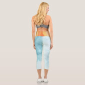 Leggings Capri Orange Et Abstrait (Verso)
