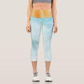 Leggings Capri Orange Et Abstrait (Recto)