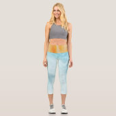 Leggings Capri Orange Et Abstrait (Recto)